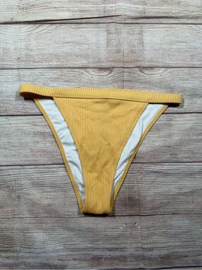 PINK Victoria's Secret Yellow Ribbed Bikini Bottom‎